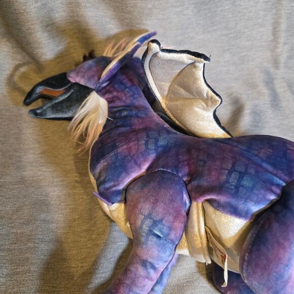 Folkmanis Large Purple Beaked Dragon Hand Puppet Plush Toy EUC - Picture 6 of 9